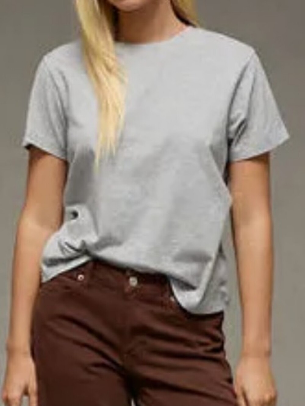 Athleta Classic Crew T-Shirt Set - White & Light Gray SzL  Women Summer Soft - Picture 10 of 16